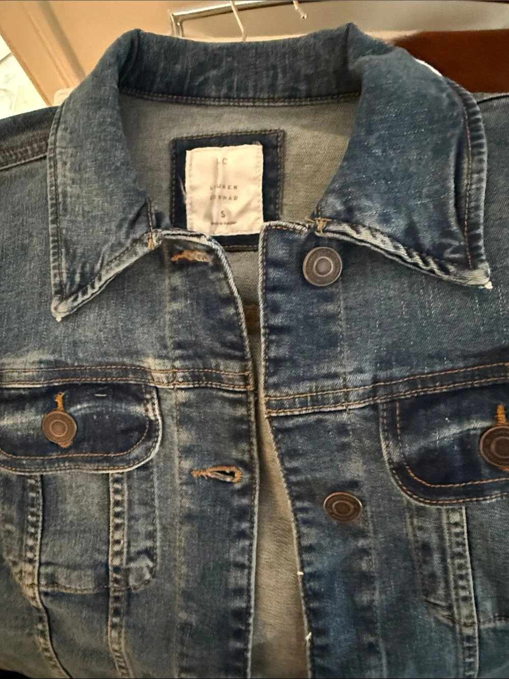 LC Lauren Conrad Medium Blue Denim Jean Jacket - Picture 7 of 15